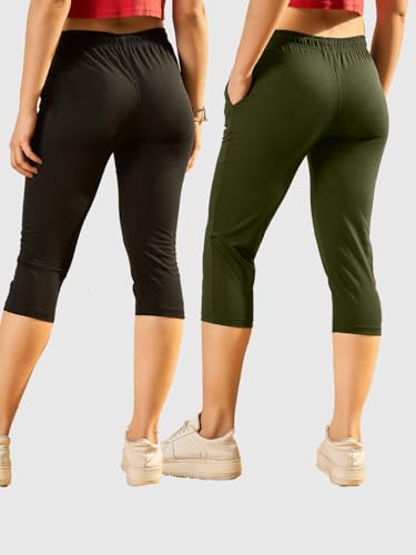 Image of Modeve Women Solid Cotton Blend Capri for summer|| Summer Wear