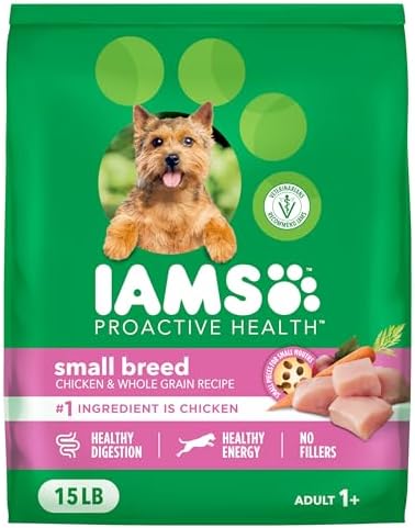 IAMS Proactive Health Dry Dog Food for Small Breeds, Adult Dog Food Dry Recipe, 15 lb. Bag