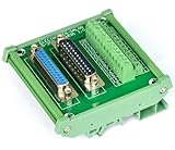 Electronics-Salon DB25 D-SUB DIN Rail Mount Interface Module, Male / Female, DSUB Breakout Board.
