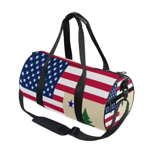 Bolsa de lona ligera con bolsillo interior para deporte y viajes con diseño de Maine