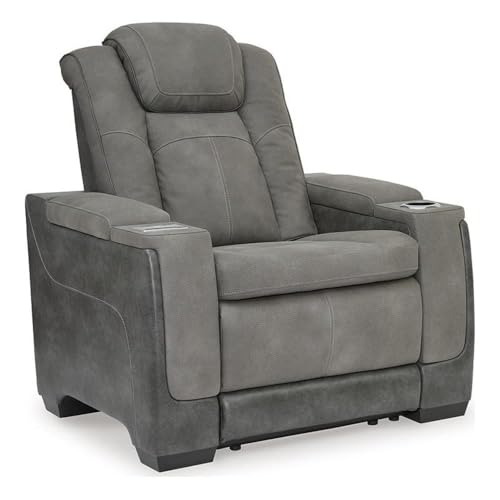 Sillón reclinable moderno gris con control USB miniatura 1