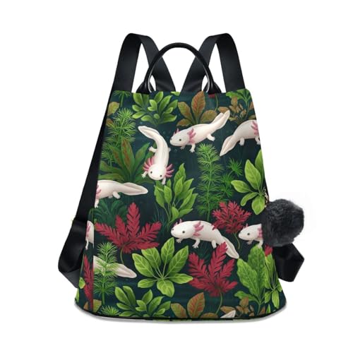 Sac à dos axolotls mignon idée cadeau originale avec motif tropical blanc