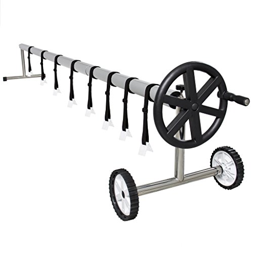 ARKSEN Stainless Steel Solar Cover Reel for Swimming Pools Up to 21' Feet Wide Inground