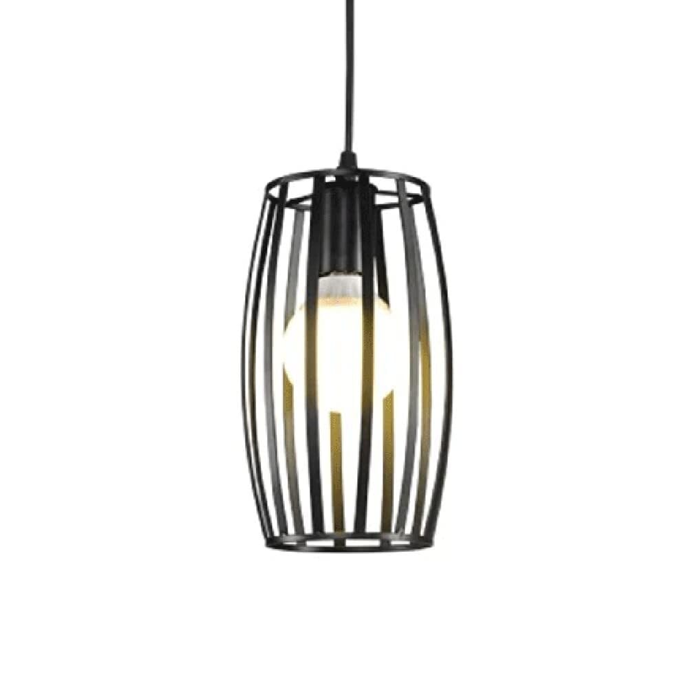 KXEcoLife Simple Creative Hanging Lamp Industrial Metal Cage Pendant Light Retro Commercial Single Head Ceiling Lighting Fixture for Dining Room Bedroom(A)