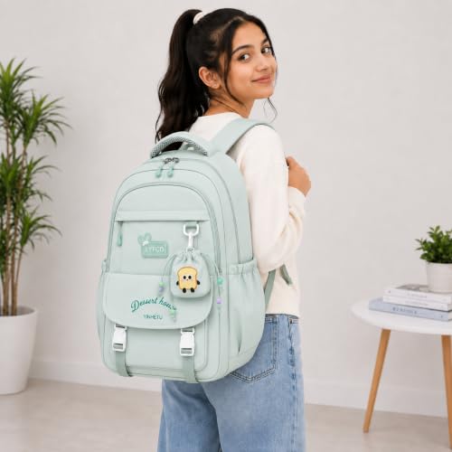 Image of Korean Style Unisex School & College Backpack Bag | 18 Inch Large Capacity Bag For Girls & Boys Age of 12-16 Years | Best For Middle & High School, College, Tution, Travel, Camping