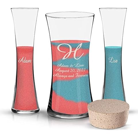 Personalized Unity Sand Ceremony, Wedding and Anniversary, Cork Stopper, Curved Vase Cover