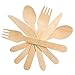 Wooden Cutlery Set 100 Forks 50 Spoons and 50 Knives Biodegradable Flatware Wood Utensils Disposable Wedding Dinnerware Eco Friendly Kids Eating Flatware For Party Serving Compostable Birch Silverware