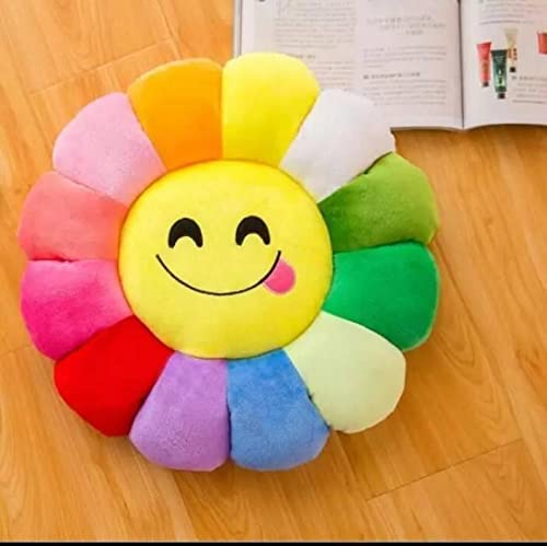 UNNAK Emoji Smiley Cushion Pillow for Sofa Chair | Printed Velvet Cushions Emoji Pillows Cushion for Kids Bed Room | Soft Printed Cushions with Filler for Gift, Pack of 1, 16x16 Inches, Yummy-picture-29