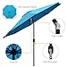 Blissun 9' Outdoor Patio Umbrella, Outdoor Table Umbrella, Yard Umbrella, Market Umbrella with 8 Sturdy Ribs, Push Button Tilt and Crank (Light Blue)