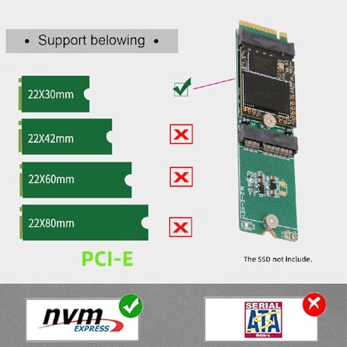 Adaptador M.2 NVME cablecc con puerto Daul para expansión de SSD M-Key y wifi E-Key 7