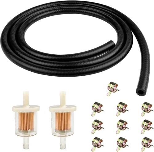Crynvor 2M Tubo Gasolina Desbrozadora Ø 8mm, Tubería de Combustible, Mangueras de Combustible para Desbrozadora, Macarron Gasolina Moto, Línea de Combustible, Kit Manguera, para Motores, Moto, Auto
