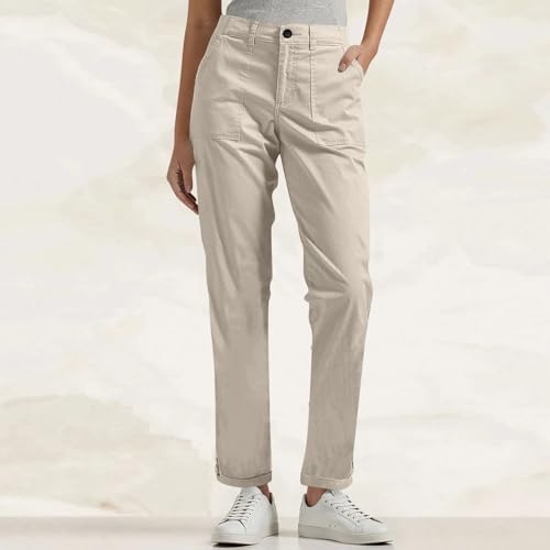 Womens Work Pants High Waisted Lightweight Cargo Joggers Relaxed Fit Petite Rolled Hem Chinos Dressy Casual Crop Pants2