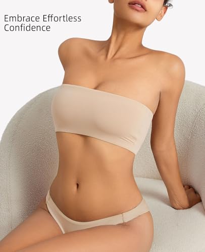 Strapless Bandeau Bras for Women Seamless Stretchy Wireless Bralettes Non-Padded Tube Bra4