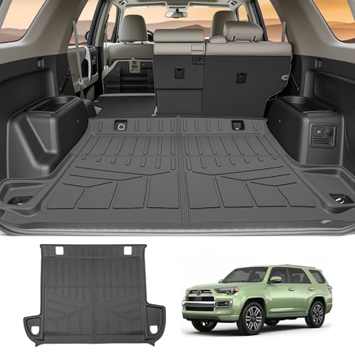 Qyebbk Trunk Mat for 2010-2024 Toyota 4Runner 5 Seats (W/O Sliding Tray & No 3rd Seat) Rear Cargo Mat All Weather TPE Protector Trunk Liner Accessories
