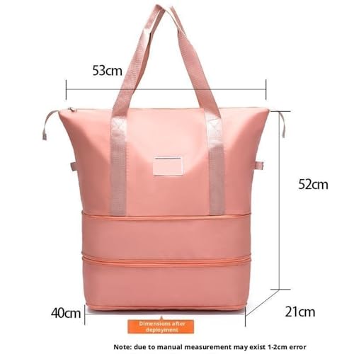 Foldable Travel Duffle Bag Gym Bag with Wet Pocket Carry On Weekender Bags Waterproof Overnight Travel Gym Yoga(Black)2