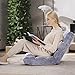 Giantex Folding Floor Chair with Back Support, 14 Adjustable Position, Padded Sleeper Bed, Couch Recliner, Gaming Floor Chairs for Adults, Meditation, Living Room (Grey)