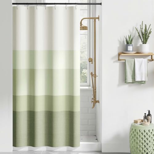 jinchan Small Stall Shower Curtain 36x72 Inches Ombre Forest Green