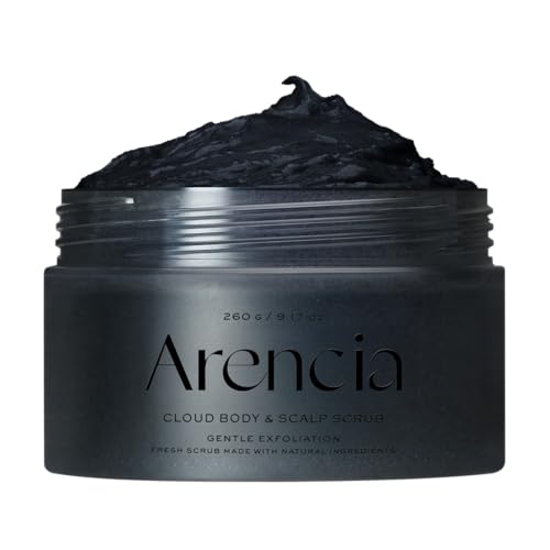Arencia Fresh Cloud Sea Salt Body & Scalp Scrub (Black) - Sanftes Peeling fĂĽr weichere, erfrischte Haut und Kopfhaut, koreanische Hautpflege