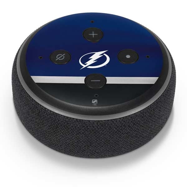 Skinit Decal Audio Skin Compatible with Amazon Echo Dot 3 - Officially Licensed NHL Tampa Bay Lightning Alternate Jersey Design