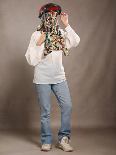 Image of Multipurpose Mask Cum Scarf for Women Cotton I Face Cover for Women I Sun Protection and Summer Wear Scarf