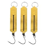 VALICLUD 3 Stück Mechanische Hängewaage Gelb Tragbare Waage mit Haken Präzise Kalibrierung Outdoor Reise Fischmarkt Gemüse Gewichtskontrolle