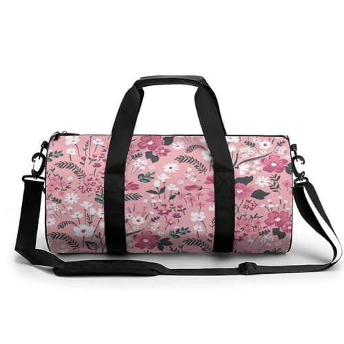 Sac de voyage fleurs rouges et blanches pour vos escapades et week-ends