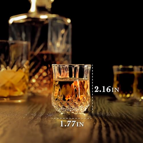 Image of VILON Premium Shot Glasses Set of 6 Heavy Base Vodka & Tequila Shot Crystal Transparent Glass (DRB Shot Glass 50ML)