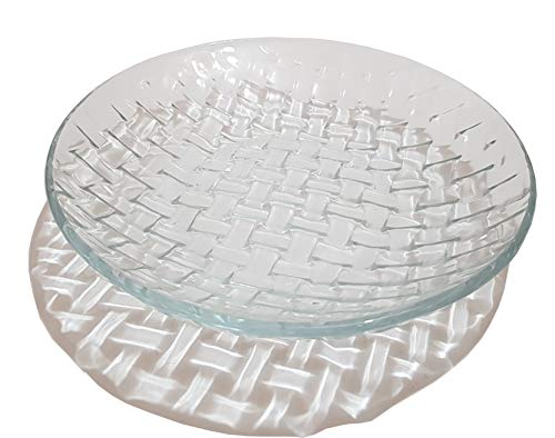 Pure Source India Glass Floral Designer Fruit Bowl - 1 kg, Transparent