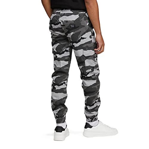 Mens Stretch Twill Comfort Fit Elastic Waist Cargo Jogger Pants Street Camo X-Large #TOP3