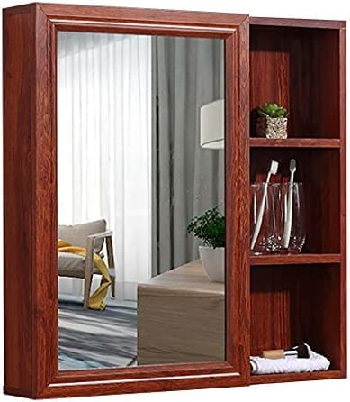 Generico mobiletto del Bagno,Spazio Bagno in Alluminio Bagno a Parete con Specchio Contenitore Sospeso in Alluminio Multifunzionale, per Bagno