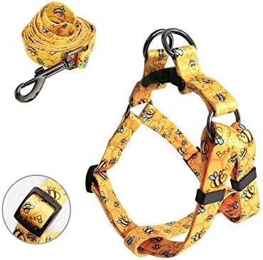 No Pull Dog Harness Breathable Adjustable Comfort, Free Lead Included,with Strong Handle Front Clip Harness, Outdoor Easy Control for Medium Small Dogs (S, YELLOW)