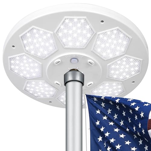 Aurolit Flagpole Light Solar Powered, 6 Updated Ultra...
