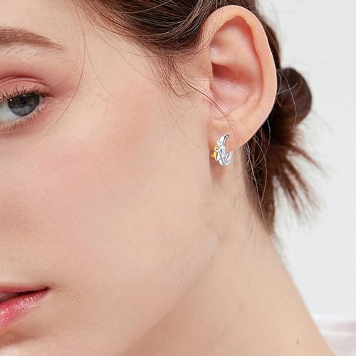 Image of 925 Sterling Silver Dog Earrings Cute Animal Puppy Stud Earrings Dog Jewelry Gifts for Women Girls Pet Lover Hypoallergenic Earrings for Sensitive Ears