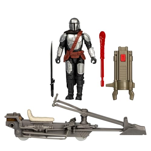 Image of STAR WARS Epic World of Action The Mandalorian & Speeder Bike, 4-Inch Action Figure & Vehicle, Toys for 4 Year Old Boys and Girls & Up