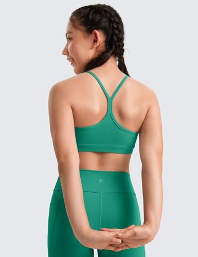 Image of CRZ YOGA Girls Butterluxe Y Back Sports Bra | Light Support, Removable Pads, Yoga, Athletic, Extremely Soft, Scoop Neck, Spaghetti Straps, for Teen