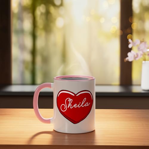 Taza de Cerámica con Corazón y Nombre Sheila miniatura 3