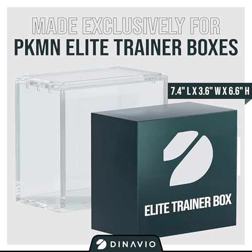 Image of Dinavio Crafthouse Elite Trainer Box Acrylic Display Case Stackable - 8mm + 5mm Ultra Thick Acrylic with N52 Strong Magnets - ETB Case Protector - Compatible with Elite Trainer Boxes