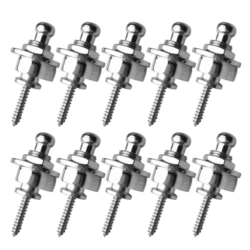 10Pcs Guitar Strap Locks Buttons End Pin Security Straplocks For Acoustics Ukuleles Bass Banjos