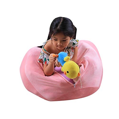 Stuffed-Animal-Storage-Kids-Bean-Bag-Storage-Extra-Large-Kids-Toy-Organizer-Plush-Pouf-Chair-Pig Stuffed Animal Storage Kids Bean Bag Storage Extra Large Kids Toy Organizer Plush Pouf Chair Pig
