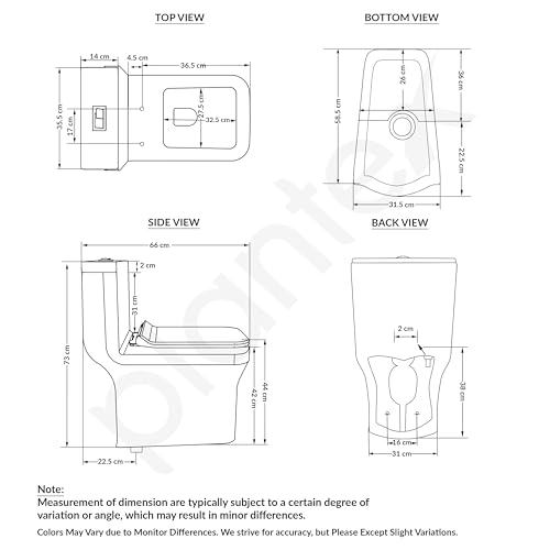 Image of Plantex Platinum Ceramic Commode Toilet /S Trap One Piece Western Toilet /Rim Washdown Flush Commode with Soft Close Toilet Seat Cover (White)