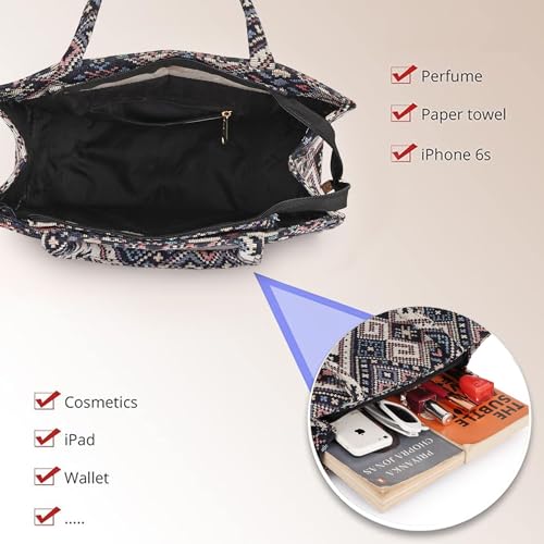 Image of Women Multicolor Tote Bag Stylish Versatile Messenger Handbag