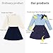 Toddler Girl Plaid Outfits Fall Winter Dress Knit Ribbed Bow Sweatshirt Tops and Button Fashion Skirts Set（Blue,6Y