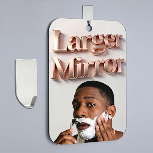 Shatterproof Shower Mirror Fogless for Shaving,(Larger 11x8 Inch) Anti Fog...