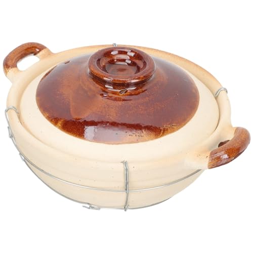 ROHCGHC La sartén de cerámica. Olla de Barro Estufa con Tapas Ollas arroz Loza Tradicional Vintage for cocinar Shabu en una Cazuela
