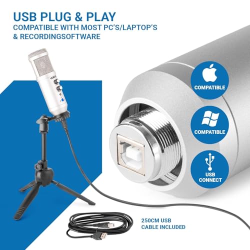 Microphone Studio USB anti-bruit avec retour casque et corps métallique rigide - 4