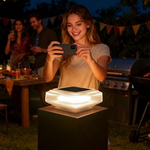 Luces de poste para exteriores con alimentación solar y accesorio para terraza 2