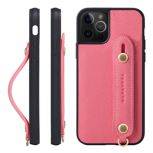 HANATORA for iPhone 15ProMax �P�[�X �{�v �ϏՌ� �w�ʃx���g �X�g���b�v�����O �X�}�z�P�[�X �X�}�z �X�^���h�@�\ �K���X�t�B���� �t�� �T�t�B�A�[�m ���U�[ �M�t�g �}�O�l�b�g�Ȃ� �s���N XGH-15ProMax-Pink