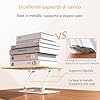 POLESTO Leggio per la lettura, con base girevole a 360°, pieghevole, pratico supporto girevole per spartiti, libri più pesanti, laptop