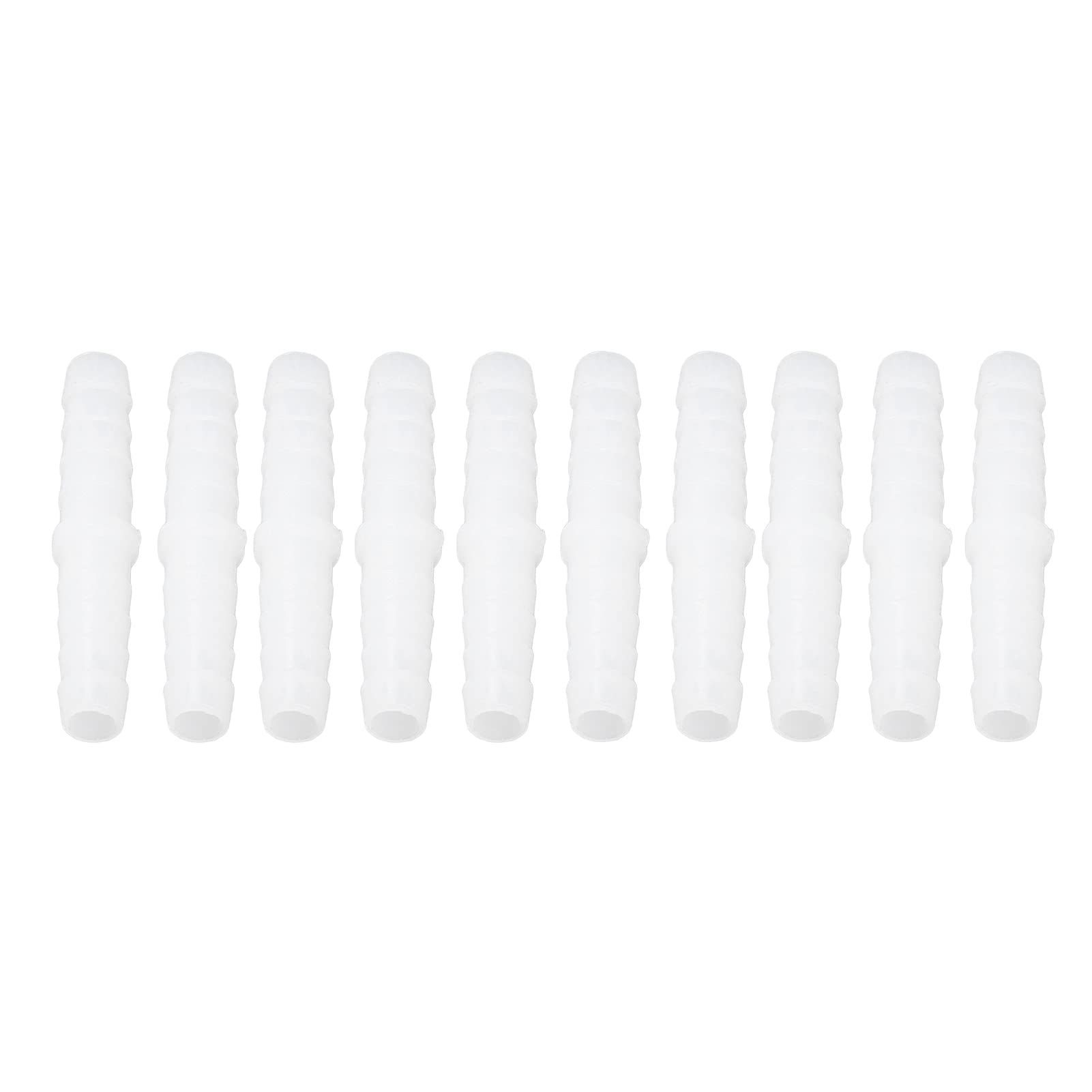 10Pcs Plastic Hose Barb Fitting Straight Equal Barbed Splicer Mender Joint Union Adapter (6-6mm straight through)