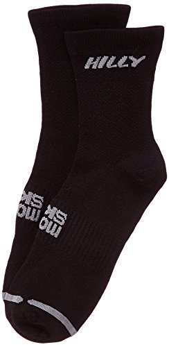 Hilly Clothing Ltd Lite - Calcetines para Hombre, Color Negro/Gris, Talla M